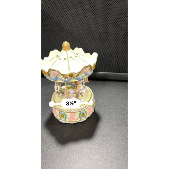 Vintage Musical Revolving Birthstone Carousel With Horses & Gem Accents November - Picture 13 of 14